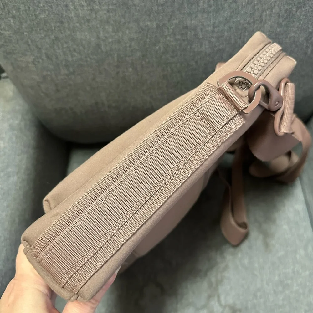 Dagne Dover Large Ryan Neoprene Laptop Bag In Dune